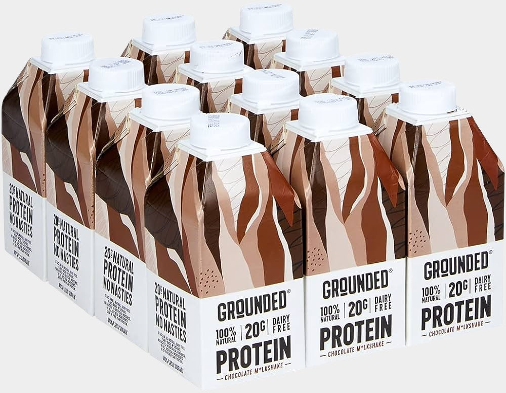 GROUNDED Protein Milkshake - (12 x 490ml Protein Shakes)